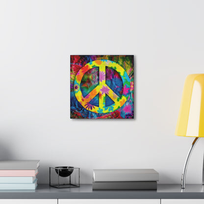 Coolio Tie Dye Hippie Peace Sign 3 Canvas Gallery Wraps