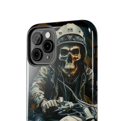 Skull Motorcycle Rider, Ready to Tear Up Road On Beautiful Bike Tough Phone Cases