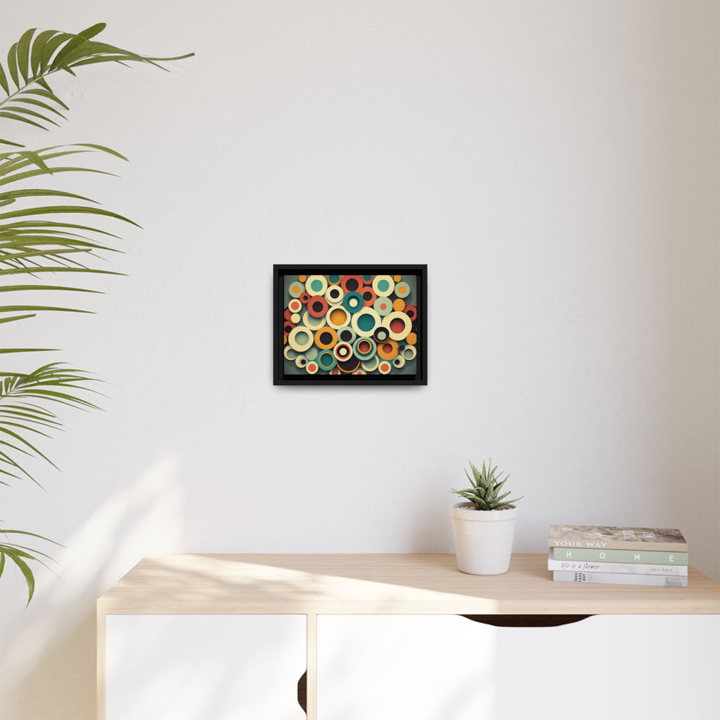 Gathered Circles, Matte Canvas, Framed (Multi-color)