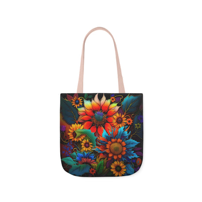 Bold And Beautiful Colorful Flowers Style Two Polyester Canvas Tote Bag (AOP)