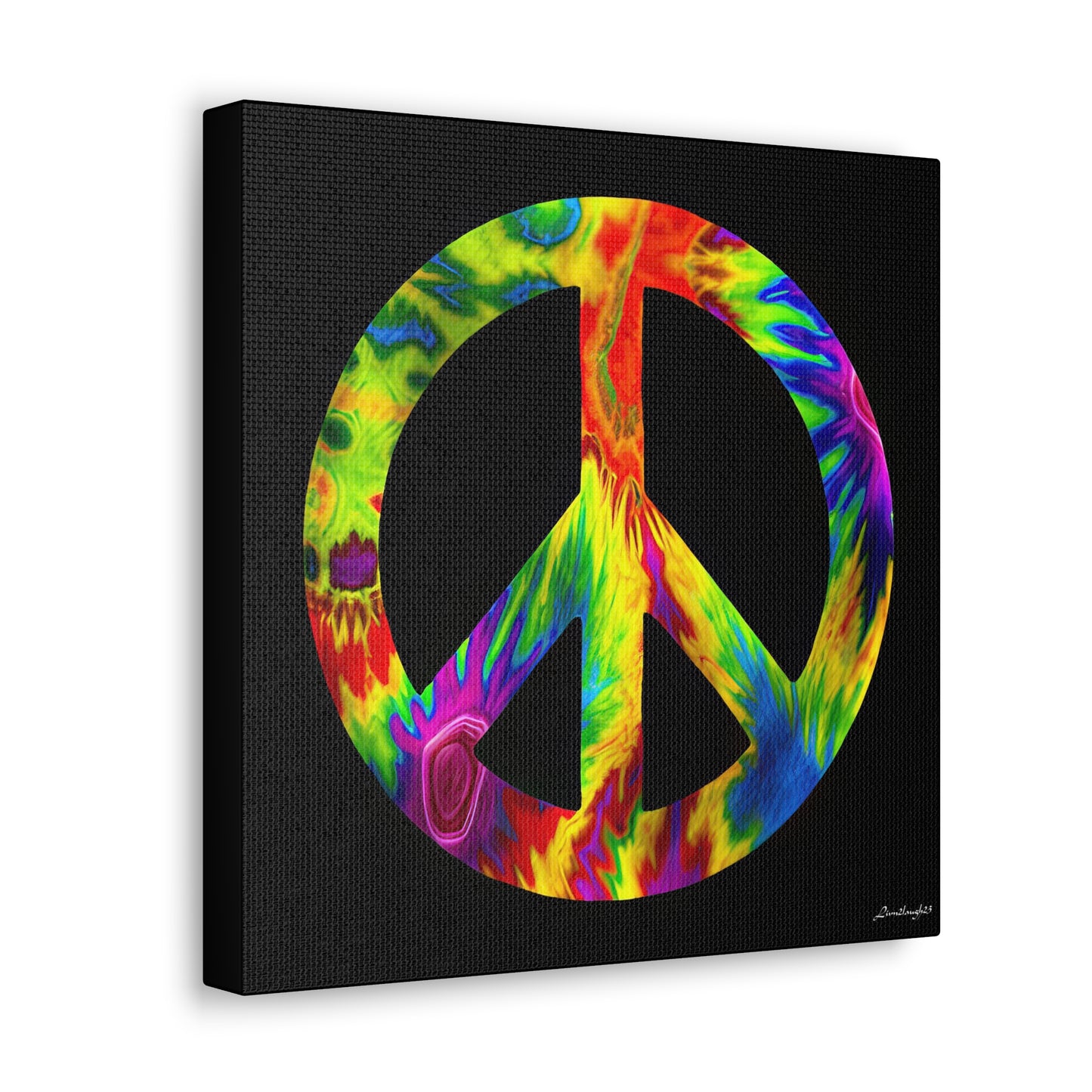 Coolio Tie Dye Hippie Peace Sign 6 Canvas Gallery Wraps