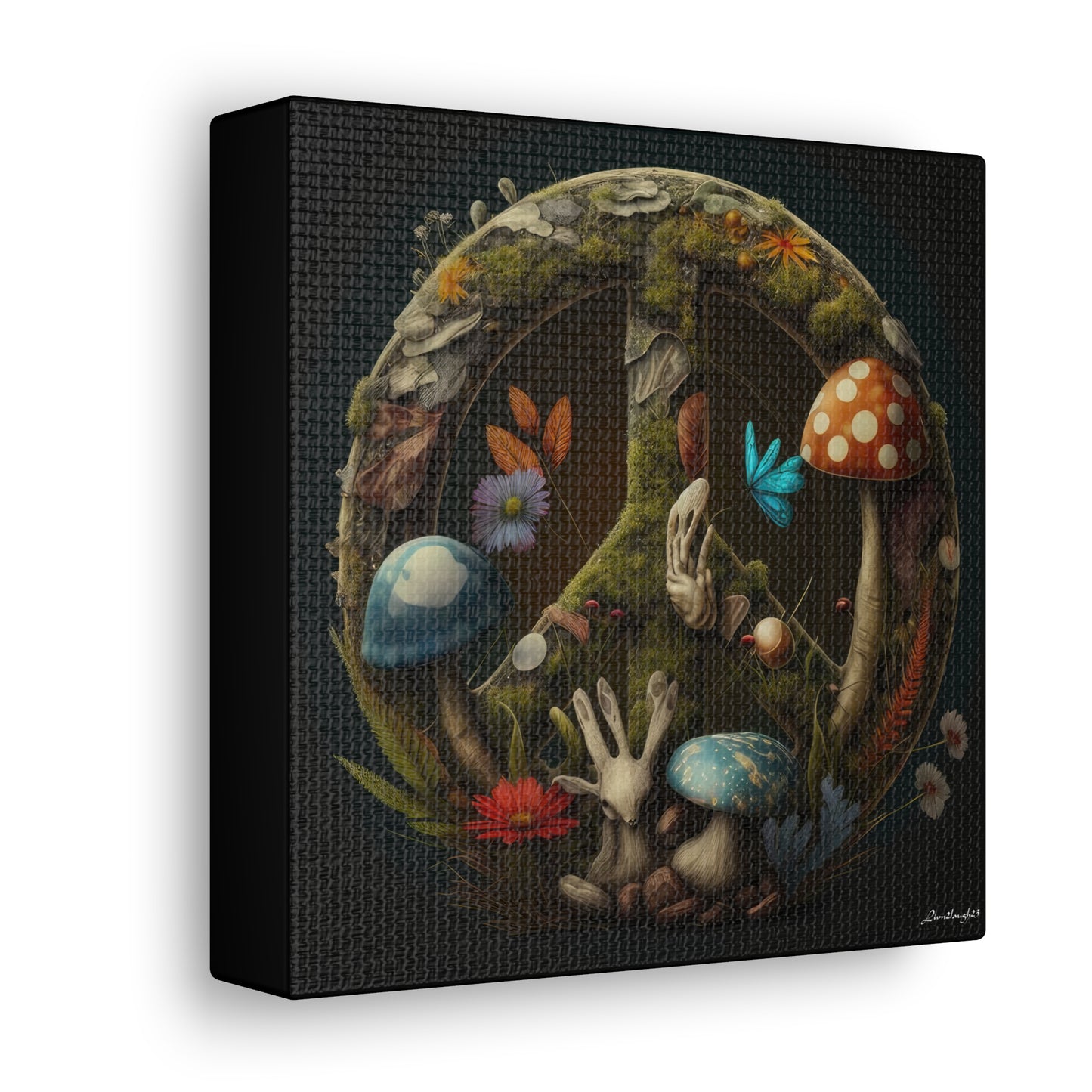 Beautiful Forest Round Peace Sign 5 Canvas Gallery Wraps