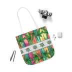 Beautiful Multicolored Pink Purple Blue 420 Weed Marijuana Leaf Polyester Canvas Tote Bag (AOP)