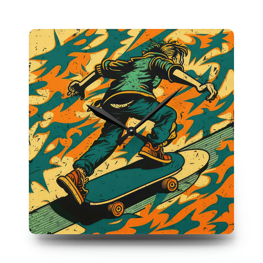 Skateboarding Anytime Style 2 Wall Clock