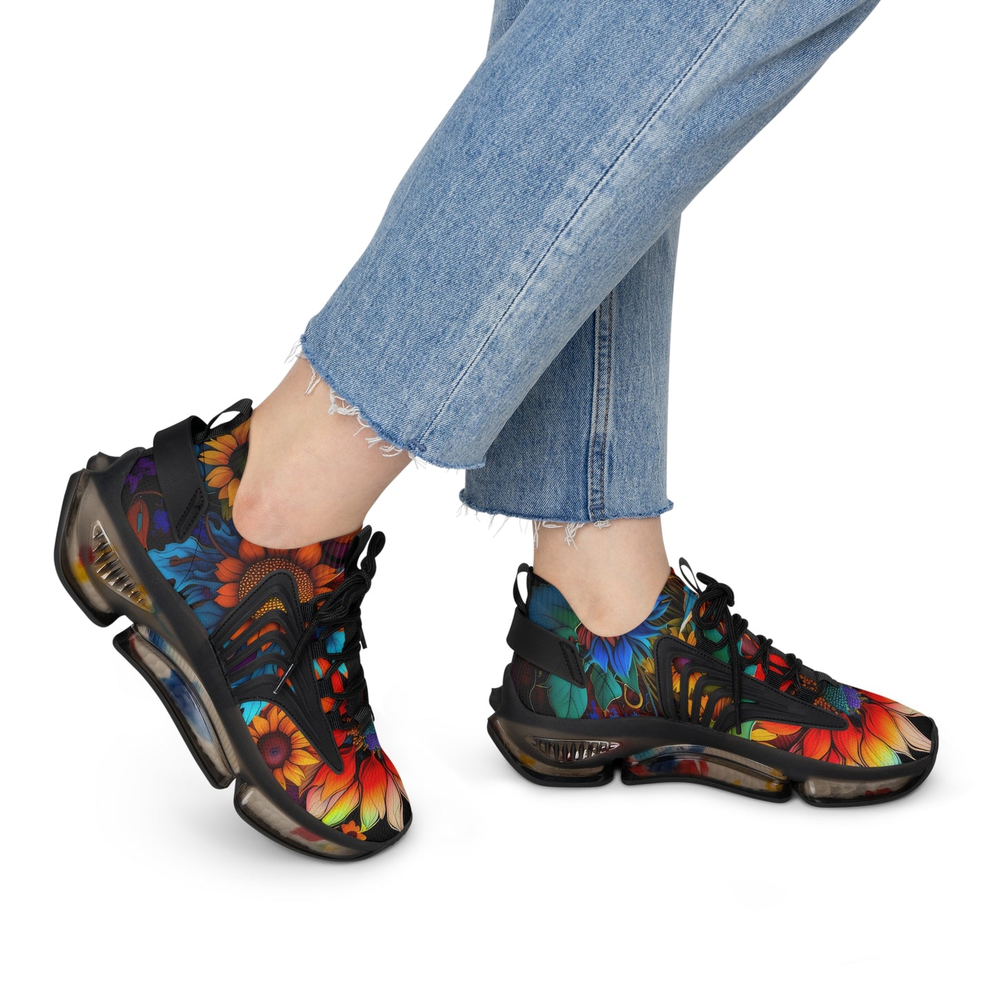 Bold And Beautiful Flowers Design Style Two Women's Mesh Sneakers