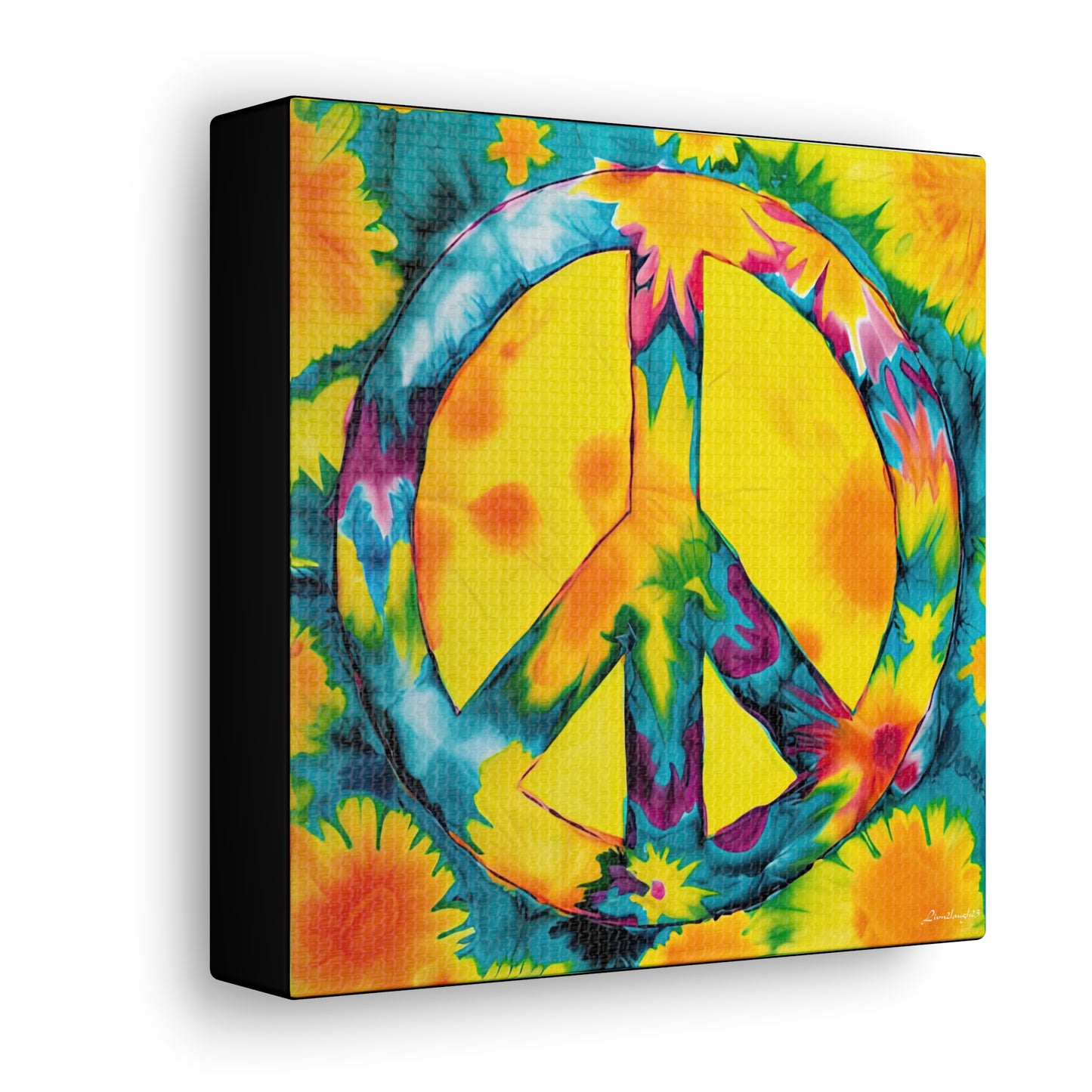 Coolio Tie Dye Hippie Peace Sign 10 Canvas Gallery Wraps