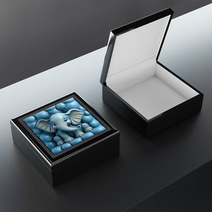 Cute Elephant Blue Bubble Background Jewelry Box Jewelry Box