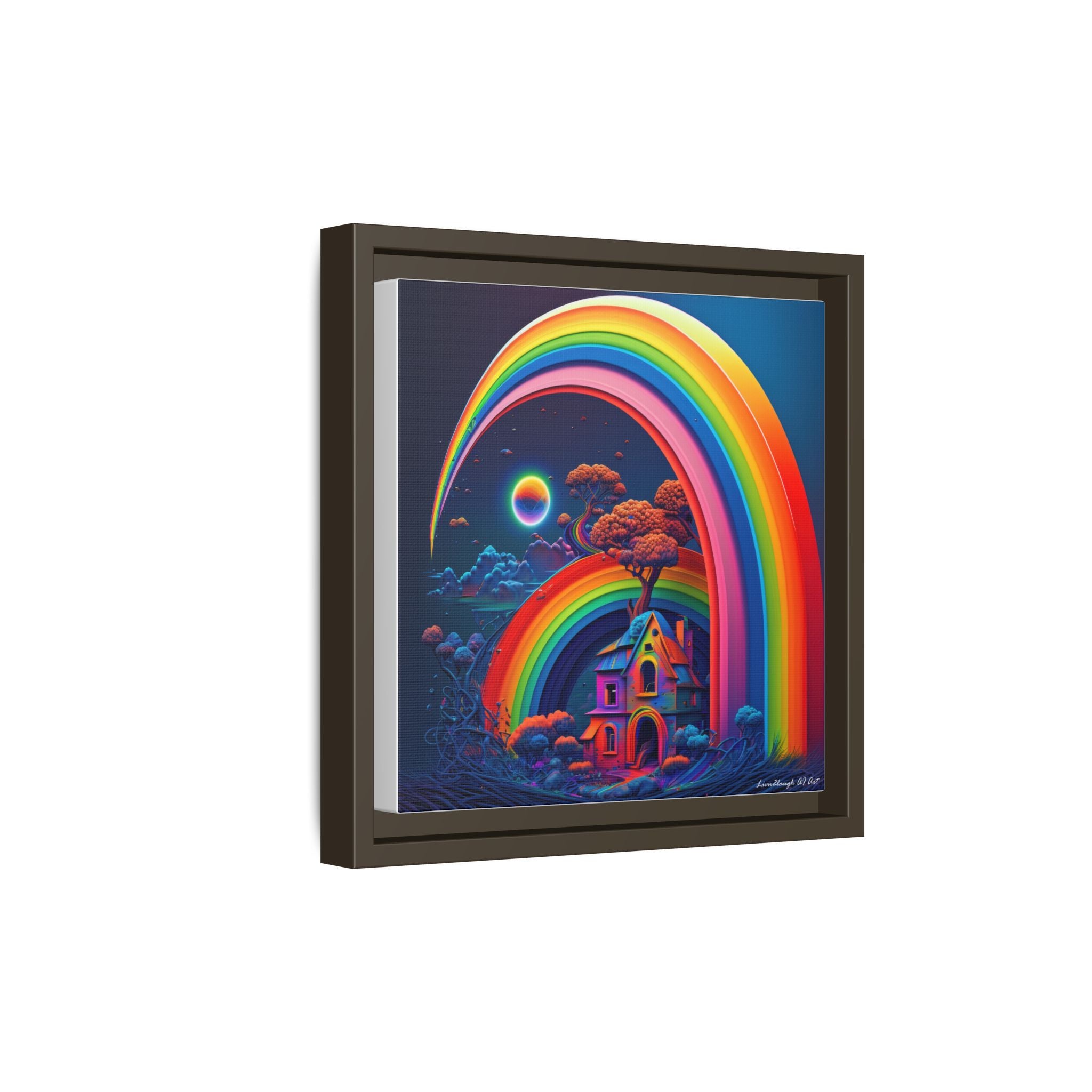 Home Beneath the Rainbow, Art Print — Colorful Modern Wall Canvas