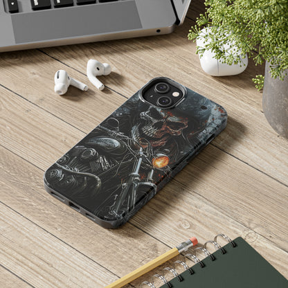 Skull Motorcycle Rider, Ready to Tear Up Road On Beautiful Bike 6 Tough Phone Cases