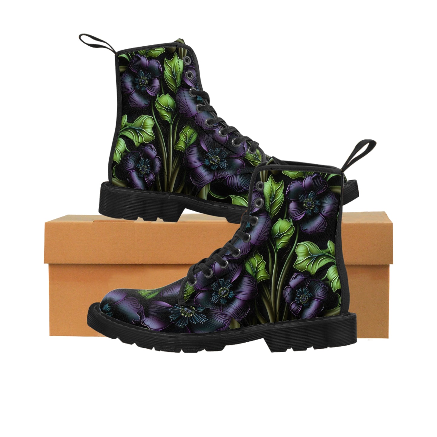 Bold And Beautiful Colorful Flowers Style Three Women's Canvas Boots