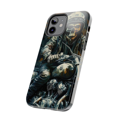 Skull Motorcycle Rider, Ready to Tear Up Road On Beautiful Bike Tough Phone Cases