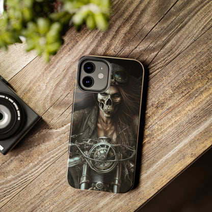 Skull Motorcycle Rider, Ready to Tear Up Road On Beautiful Bike 10 Tough Phone Cases