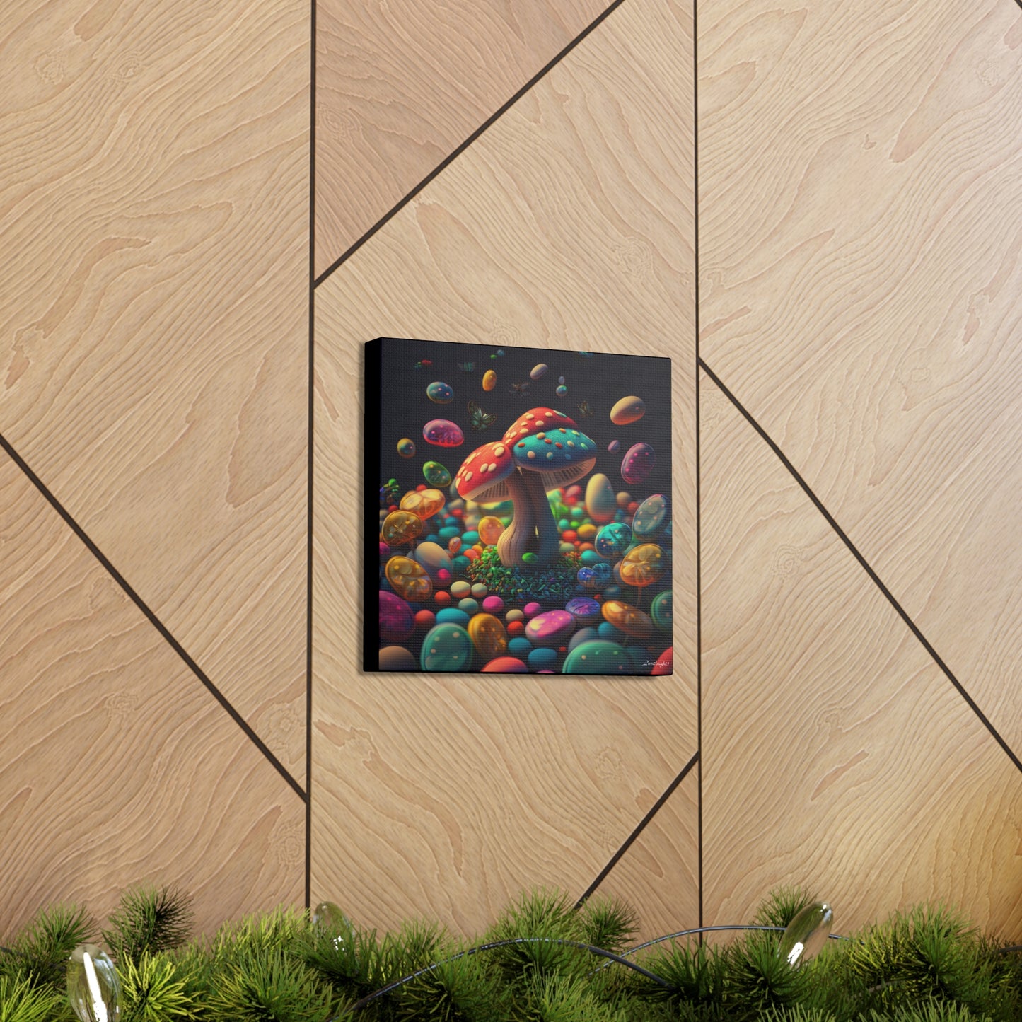 Beautiful Mushroom Luminating Colorful Bliss Canvas Gallery Wraps