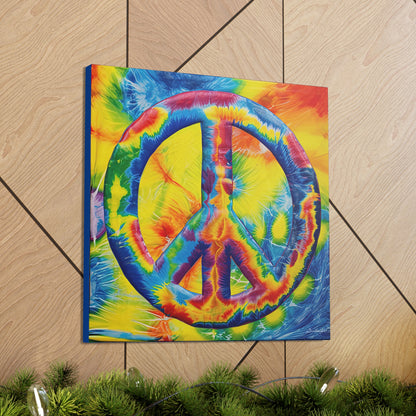 Coolio Tie Dye Hippie Peace Sign 4 Canvas Gallery Wraps