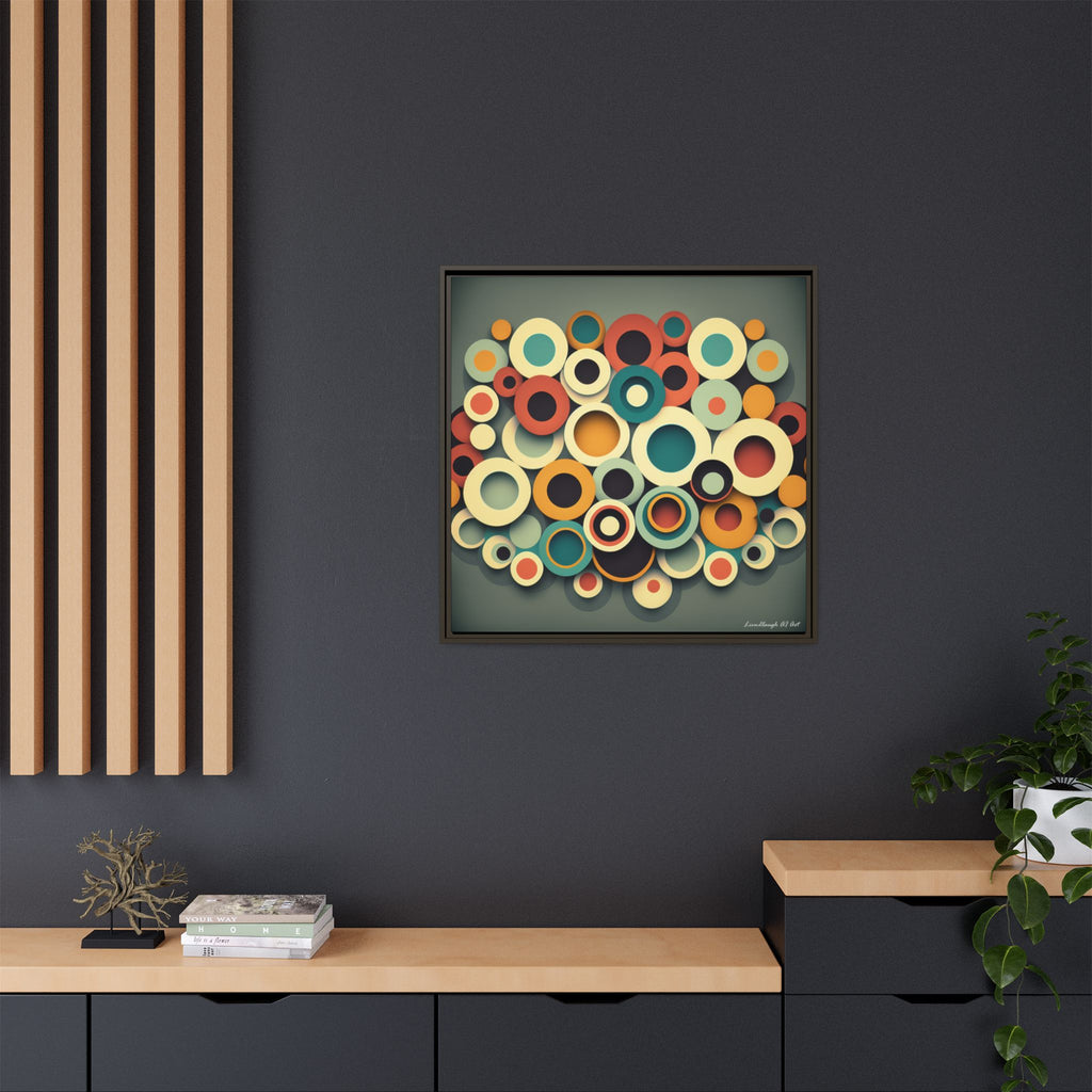 Gathered Circles, Matte Canvas, Framed (Multi-color)