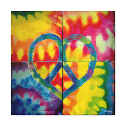 Coolio Tie Dye Hippie Heart Peace Sign Canvas Gallery Wraps