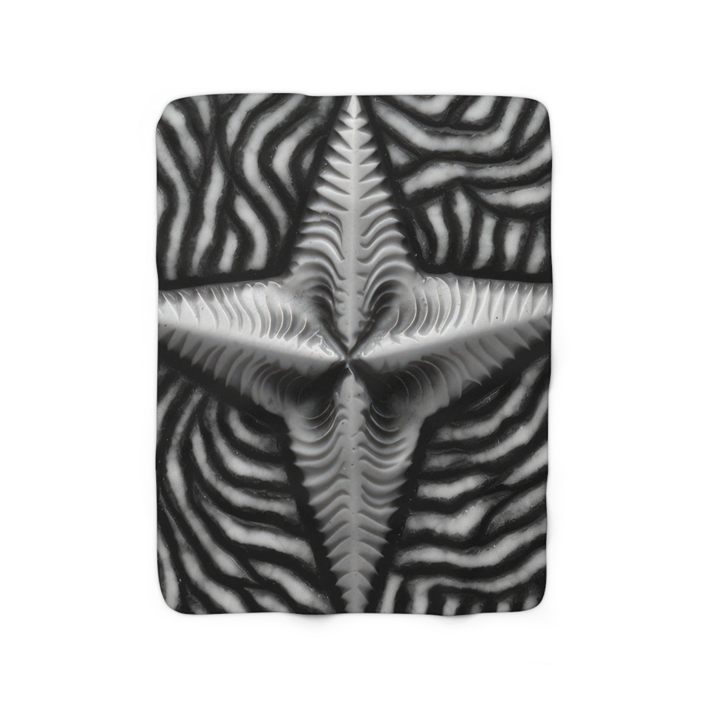 Beautiful Stars Abstract Star Style Black And White Sherpa Fleece Blanket