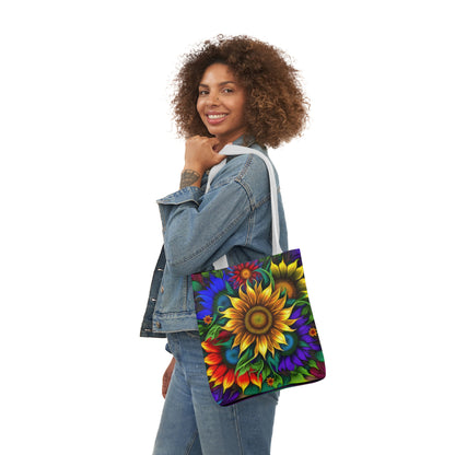 Bold And Beautiful Flowers Style Four Polyester Canvas Tote Bag (AOP)