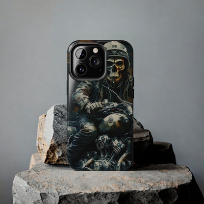 Skull Motorcycle Rider, Ready to Tear Up Road On Beautiful Bike Tough Phone Cases