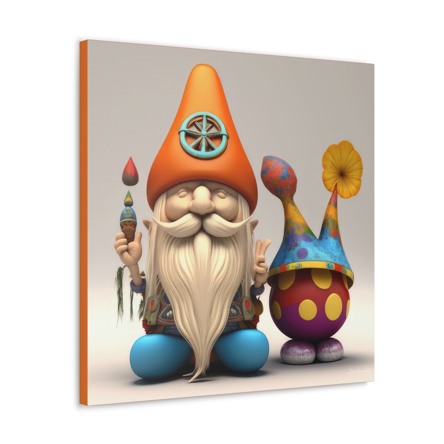 Groovy Hippie Gnome And His Unigue Sidekick Canvas Gallery Wraps