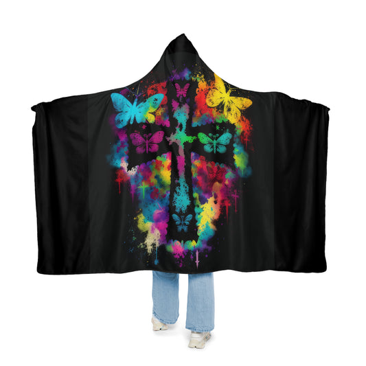 Tie Dye Cross And Butterfly Abstract Style Two Snuggle Blanket