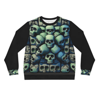 Metallic Chrome Skulls and classic Designed Background Style 10 Lightweight Sweatshirt (AOP)