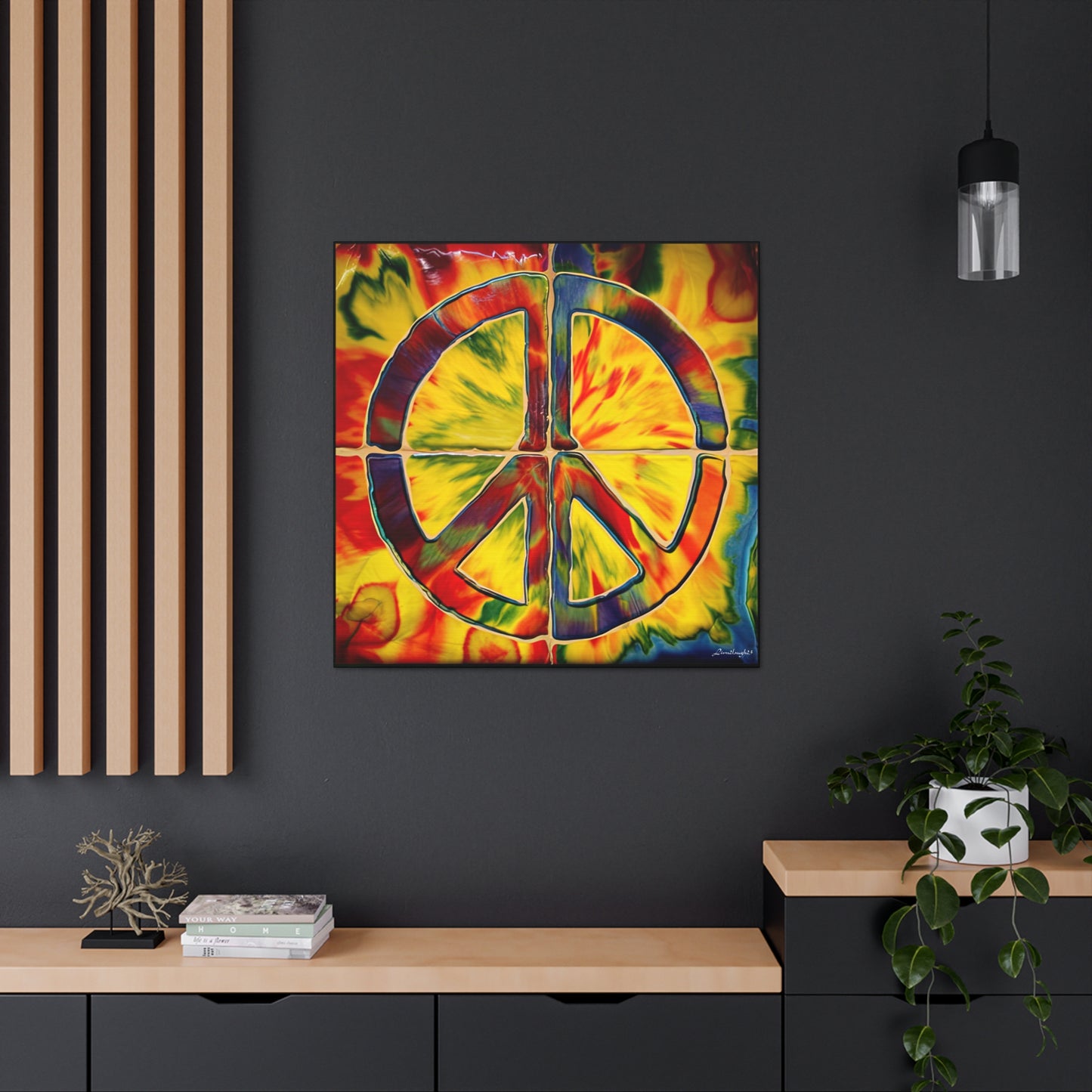 Coolio Tie Dye Hippie Peace Sign Canvas Gallery Wraps