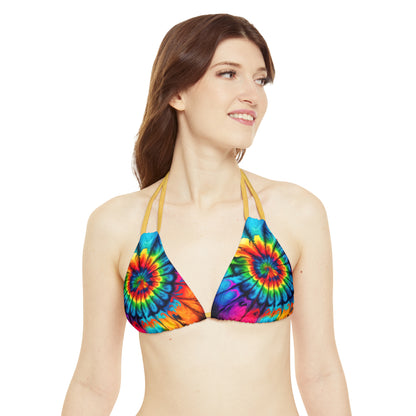 Bold And Beautiful Tie Dye Style 2 B Strappy Bikini Set (AOP)