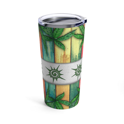 Sassy Colorful Marijuana Elegantly blue Pink Yellow Designed 420 Weed Tumbler 20oz