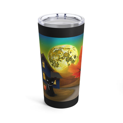 Gorgeous Colors And Textures Fall Night With Beautiful Moon -Cat And Home Tumbler 20oz