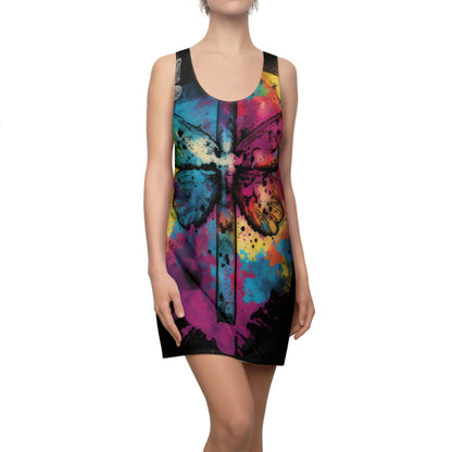 Bold And Beautiful Tie Dye Style Four Women's Cut & Sew Racerback Dress (AOP)
