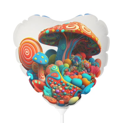 Hippie Mushroom Color Candy Style Design Style 1 Balloon (Round and Heart-shaped), 11"