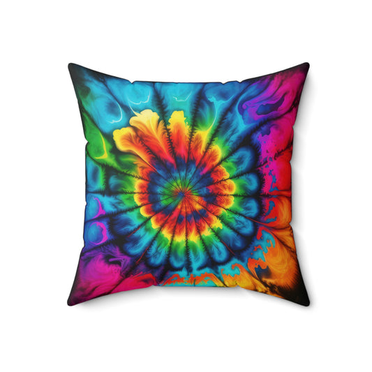Bold And beautiful Tie Dye Style Two Spun Polyester Square Pillow