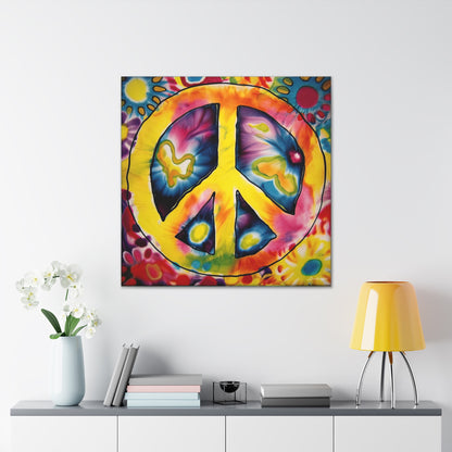 Coolio Tie Dye Hippie Peace Sign 7 Canvas Gallery Wraps