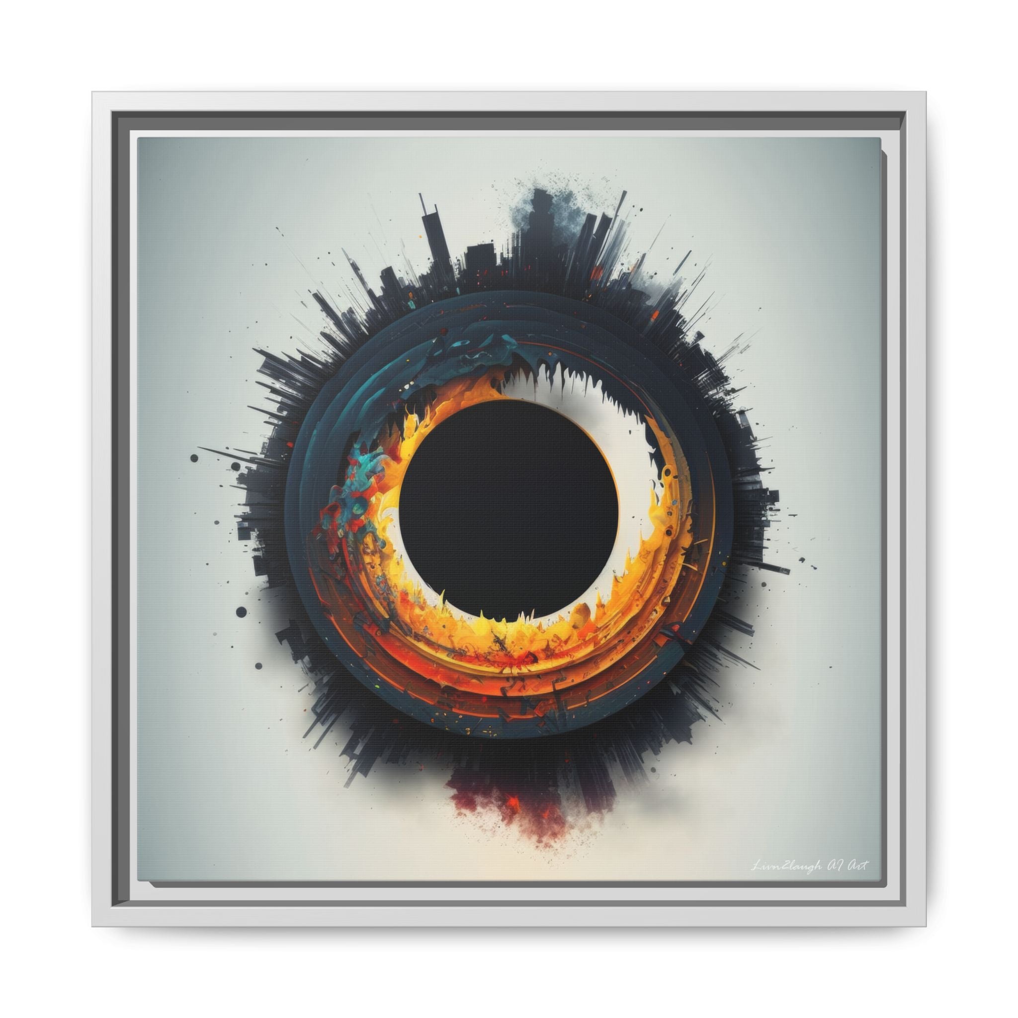 Eclipse of Industry, Art Print — Colorful Modern Wall Canvas
