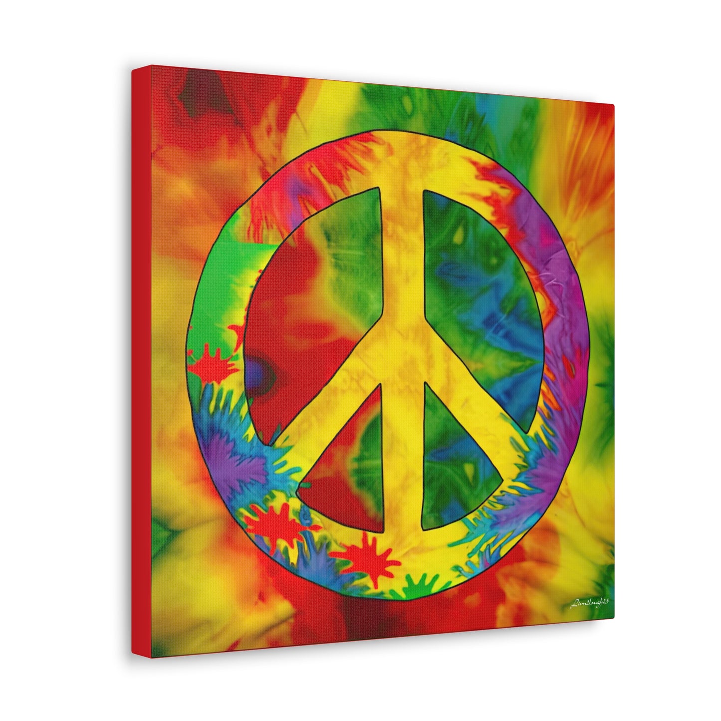 Coolio Tie Dye Hippie Peace Sign 2 Canvas Gallery Wraps