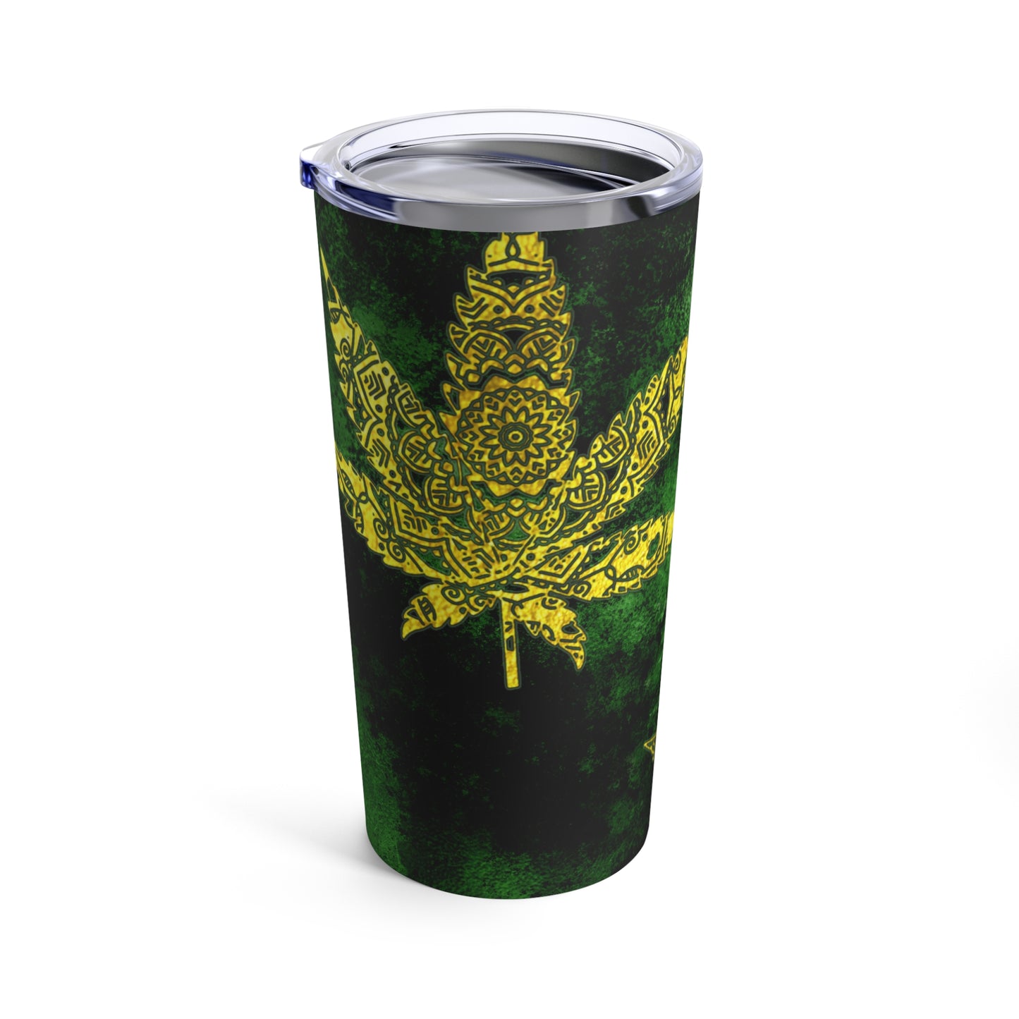 Green Gold Marijuana Elegantly Designed 420 Weed Tumbler 20oz