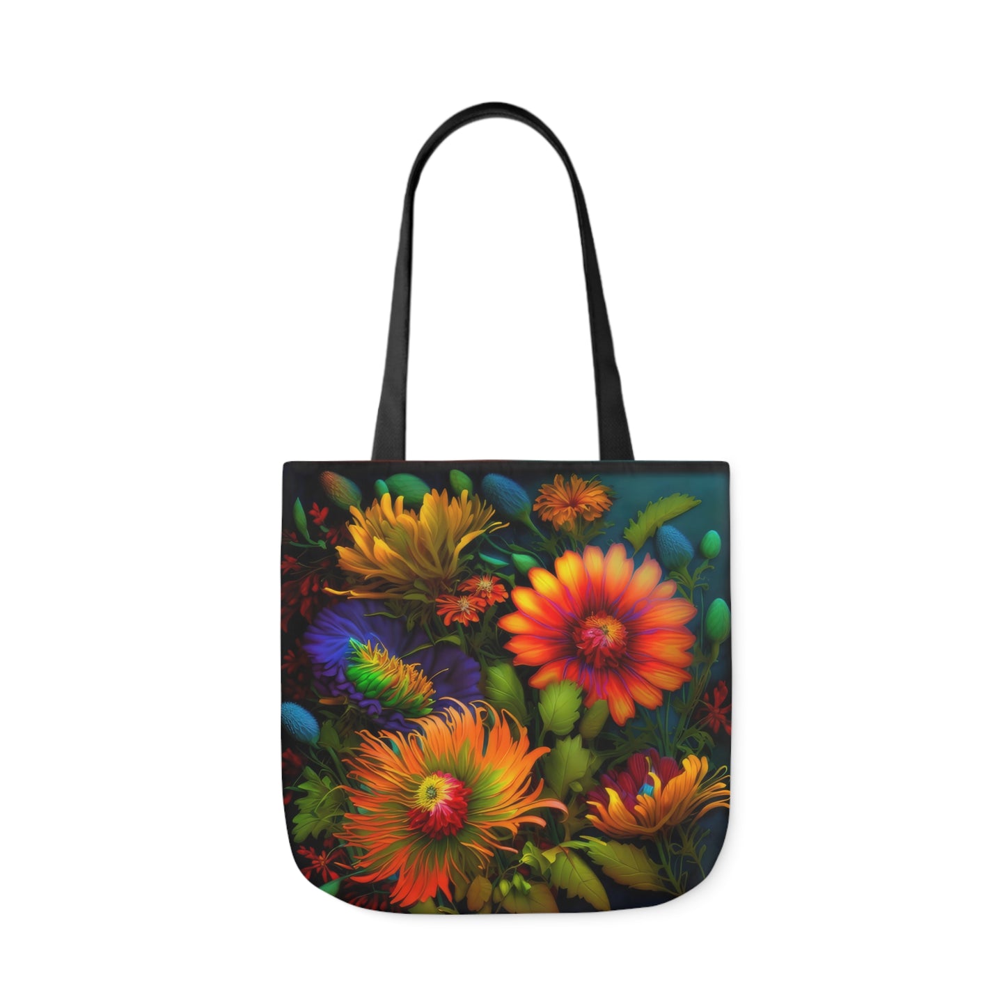 Bold And Beautiful Flowers Style One Polyester Canvas Tote Bag (AOP)