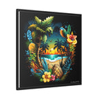 Island Rhythm at Dusk, Art Print — Colorful Modern Wall Canvas