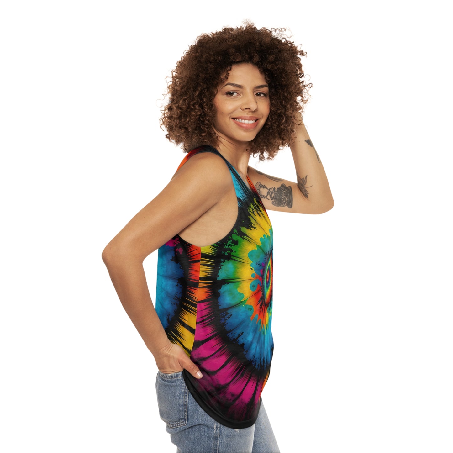 Bold And Beautiful Tie Dye Style Four Unisex Tank Top (AOP)