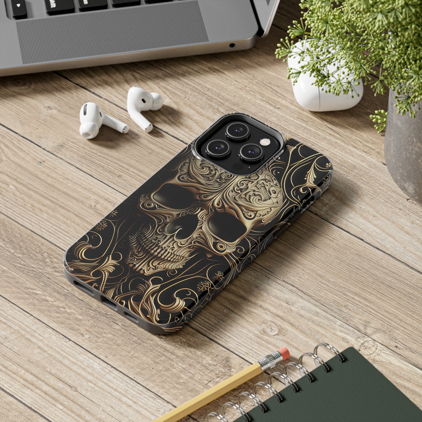 Metallic Chrome Skulls and Classic Designed 8 Tough Phone Cases