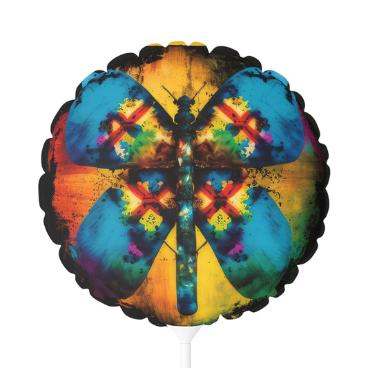 Bold And Beautiful Butterfly Tie Dye Style 3, Yellow Balloon (Round and Heart-shaped), 11"