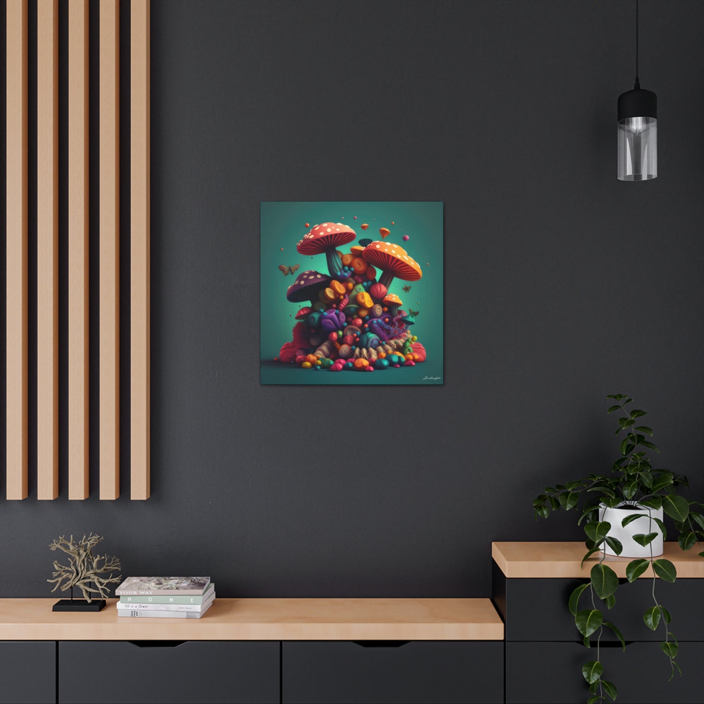 Beautiful Mushroom Luminating Colorful Bliss7 Canvas Gallery Wraps