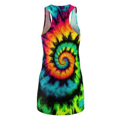 Bold And Beautiful Tie Dye Style Three B, Women's Cut & Sew Racerback Dress (AOP)