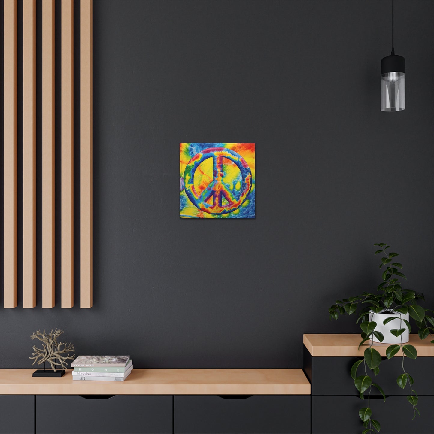 Coolio Tie Dye Hippie Peace Sign 4 Canvas Gallery Wraps