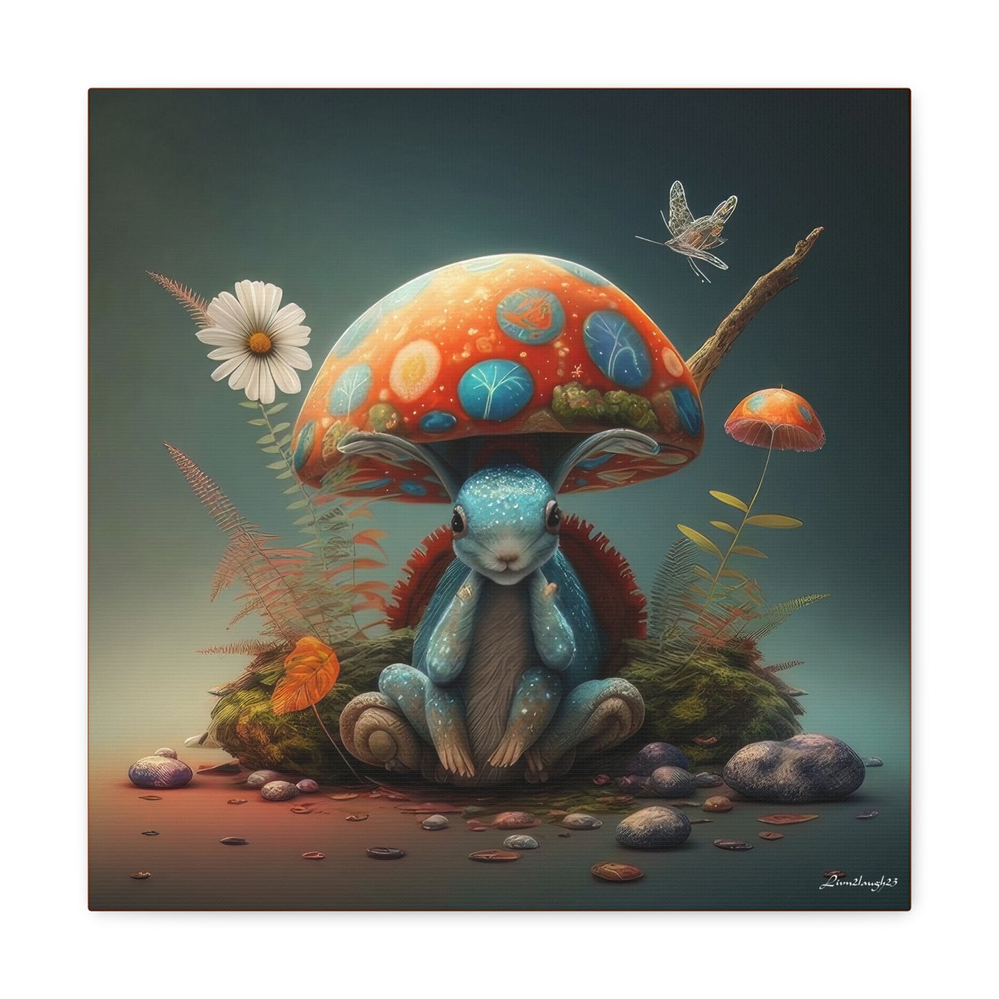 Mystical Animal Mushroom Flowers And Butterfly Canvas Gallery Wraps