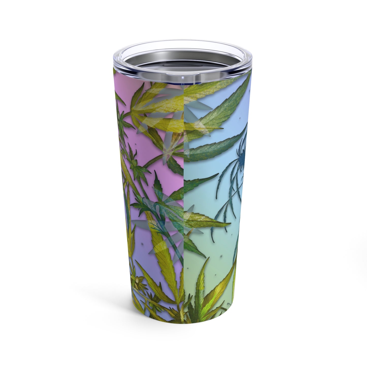 Blue Green Marijuana Elegantly Designed 420 Weed Tumbler 20oz