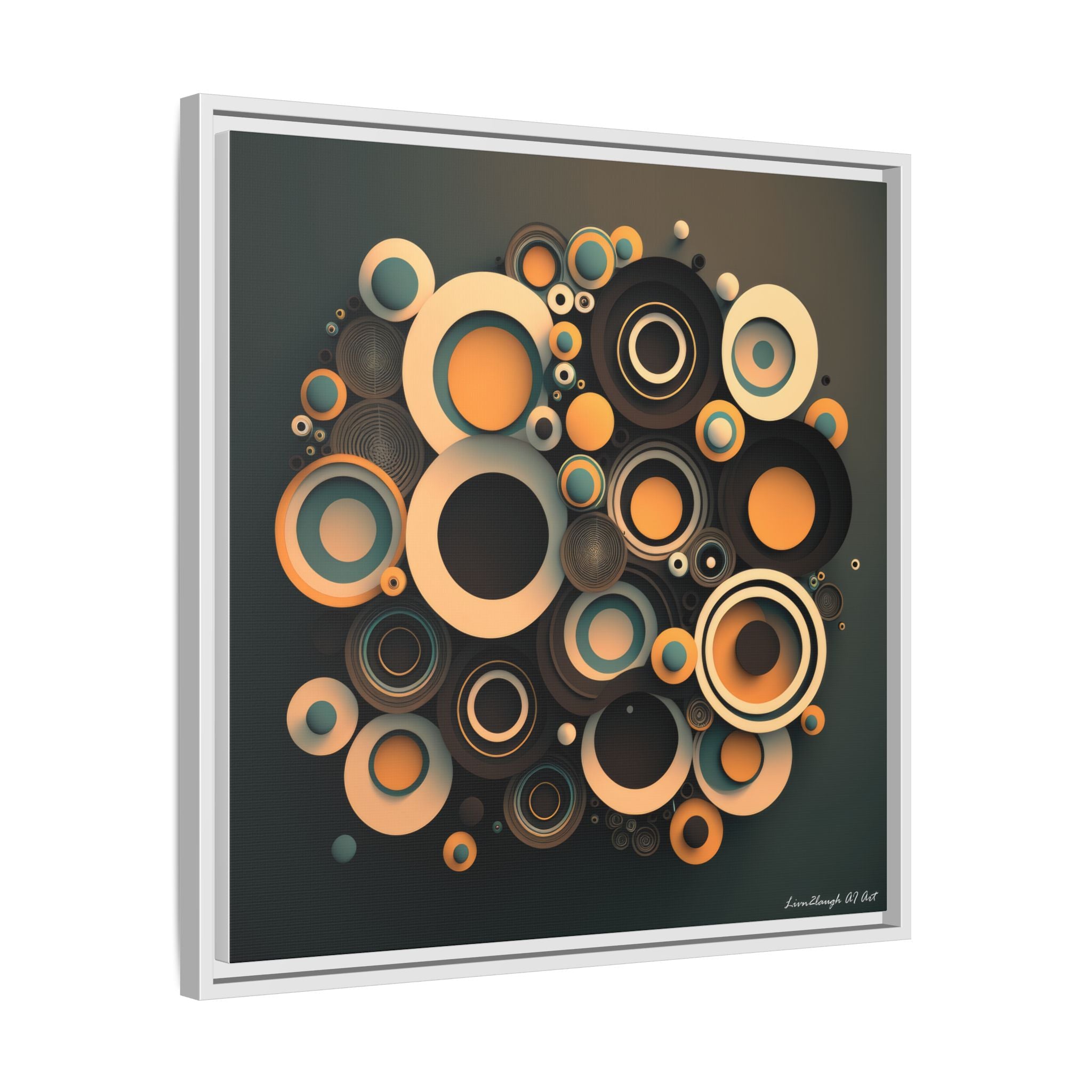 Concentric Harmony, Art Print — Colorful Modern Wall Canvas