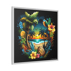 Island Rhythm at Dusk, Art Print — Colorful Modern Wall Canvas