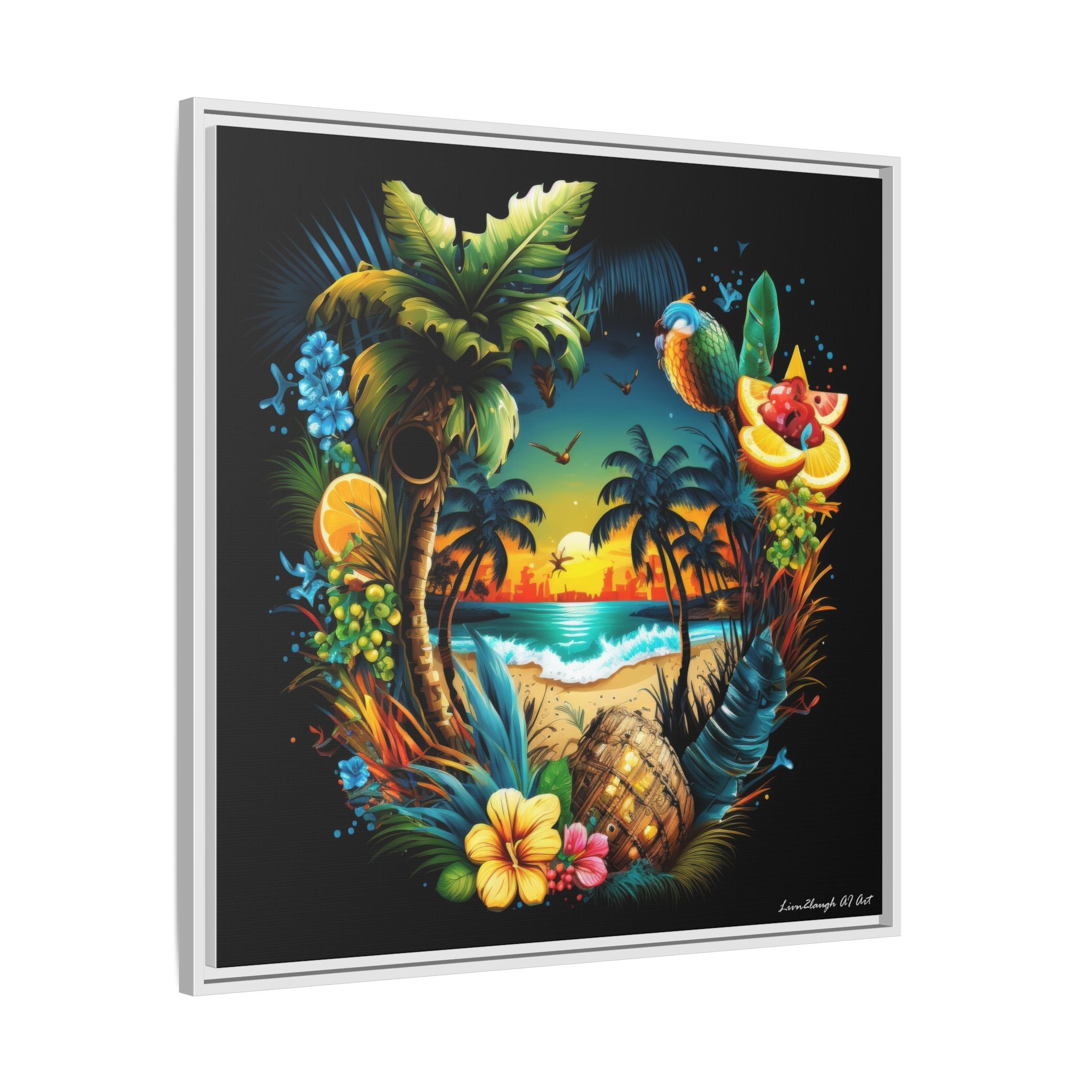 Island Rhythm at Dusk, Art Print — Colorful Modern Wall Canvas